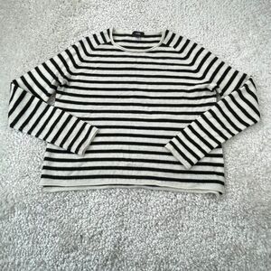 Line Jackie Striped Sweater Black White Womens XS